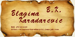 Blagina Karadarević vizit kartica